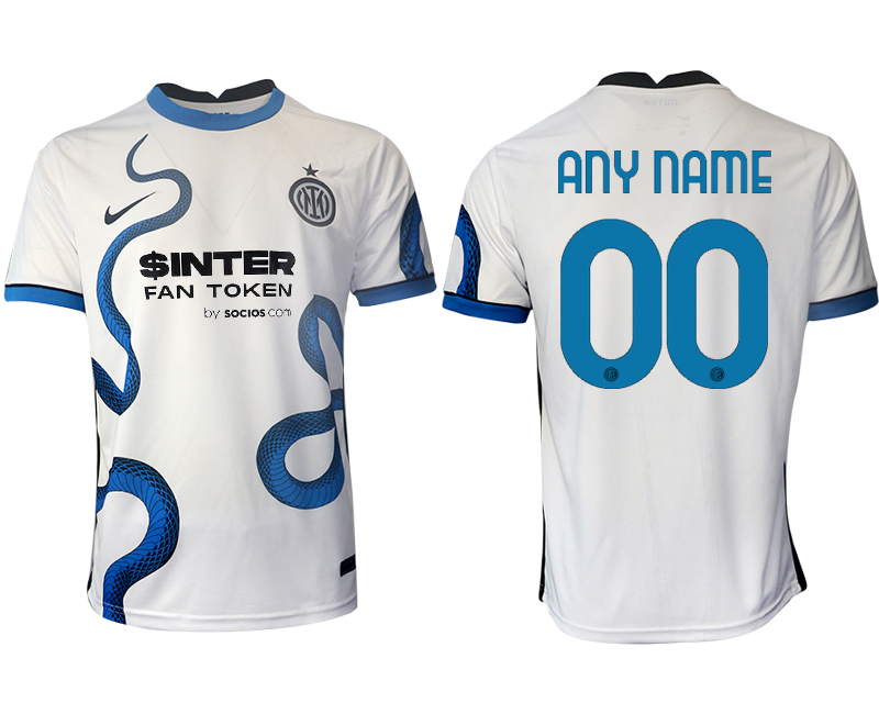 Cheap Men 2021-2022 Club Inter Milan away aaa version white customized Soccer Jersey